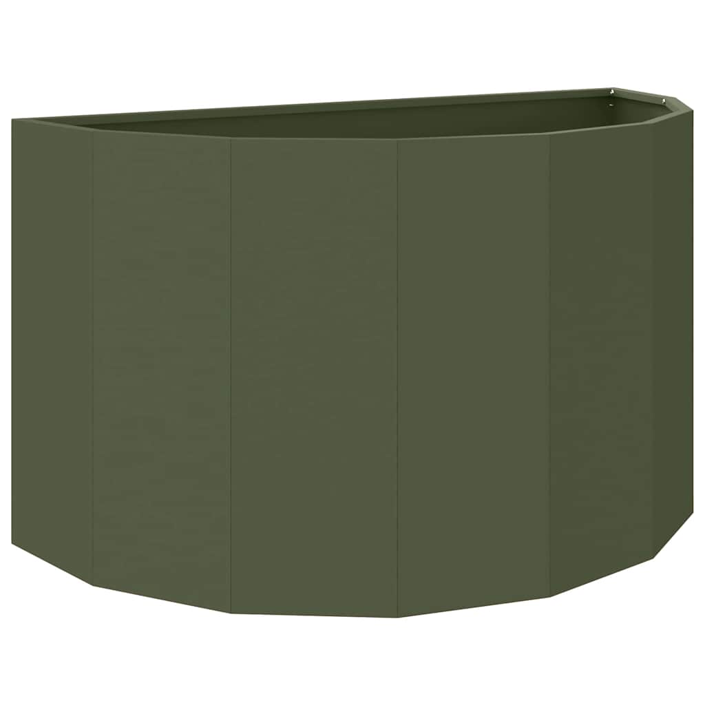 Planter Olive Green 90 x 45 x 50 cm Steel
