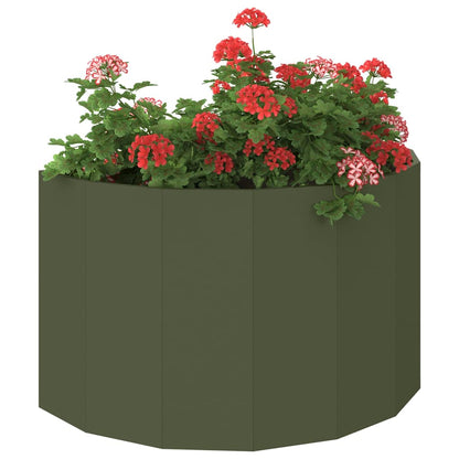 Planter Olive Green 90 x 45 x 50 cm Steel