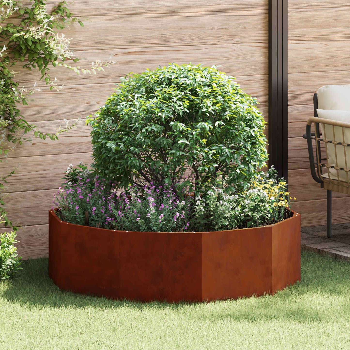 Planter Rusty 120 x 120 x 35 cm Weathering Steel