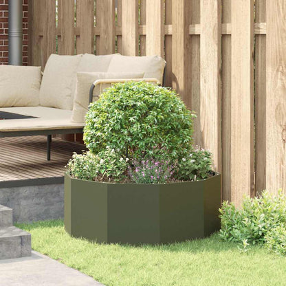 Planter Olive Green 90 x 90 x 35 cm Steel