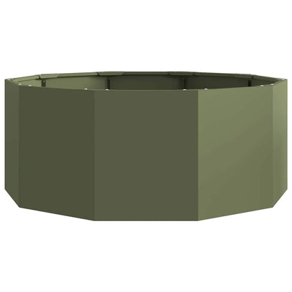 Planter Olive Green 90 x 90 x 35 cm Steel