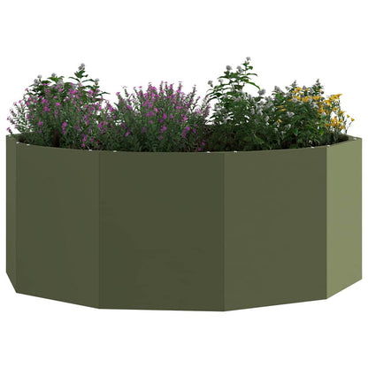 Planter Olive Green 90 x 90 x 35 cm Steel