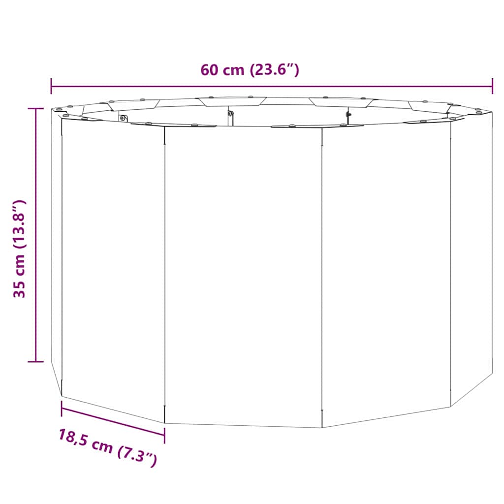 Planter Black 60 x 60 x 35 cm Steel