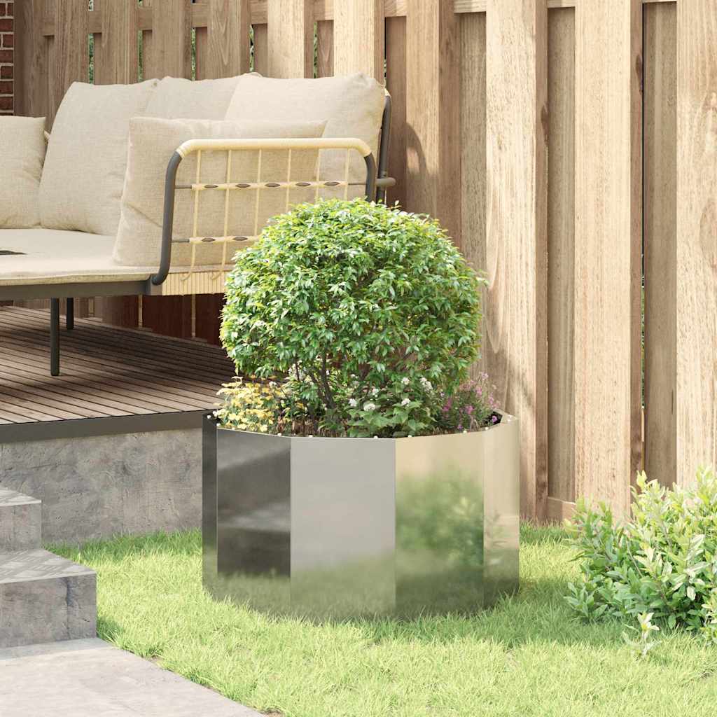 Planter Silver 60 x 60 x 35 cm Galvanised Steel