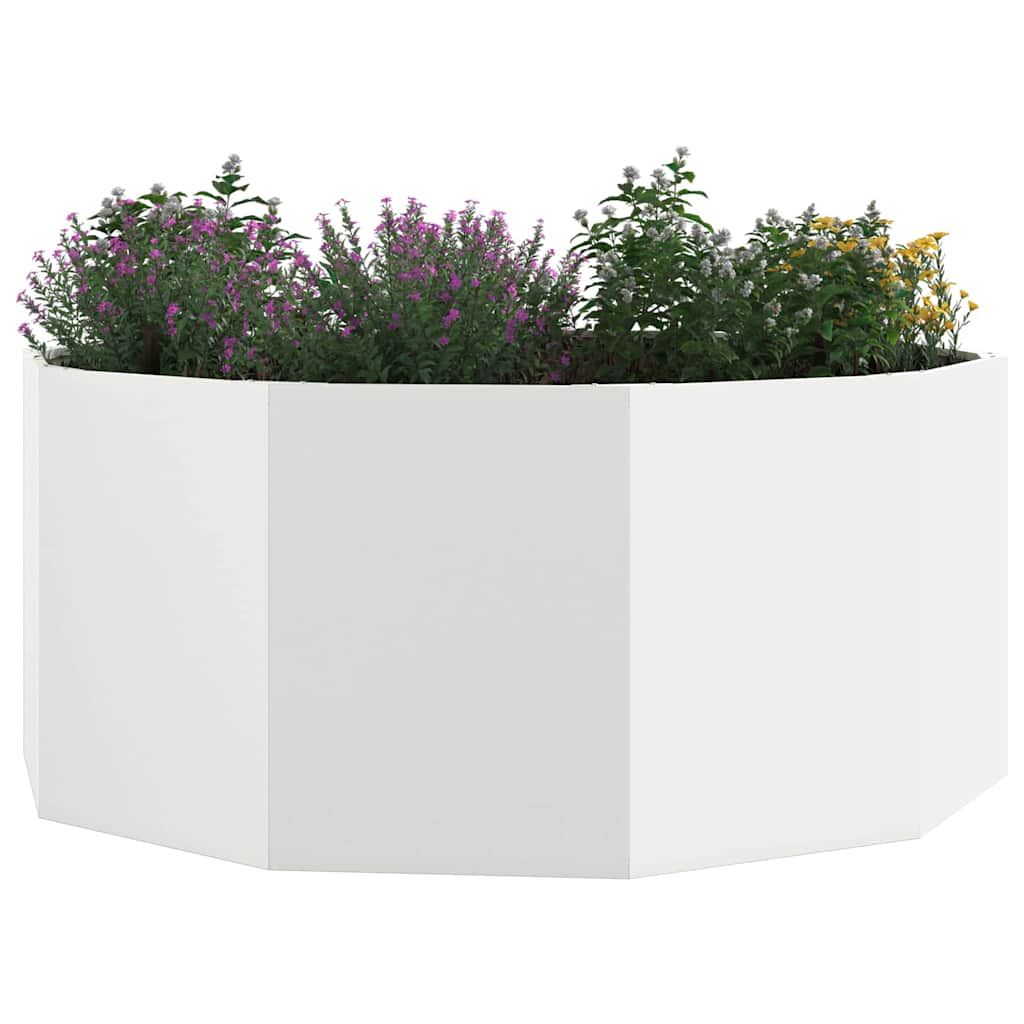 Planter White 120 x 120 x 50 cm Steel