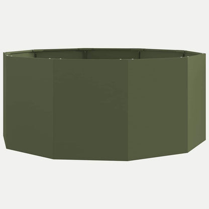 Planter Olive Green 120 x 120 x 50 cm Steel