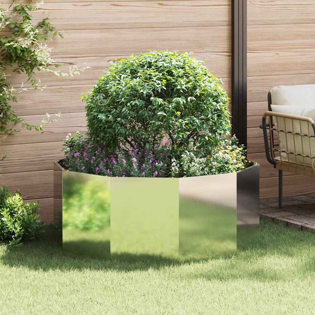 Planter Silver 120 x 120 x 50 cm Galvanised Steel