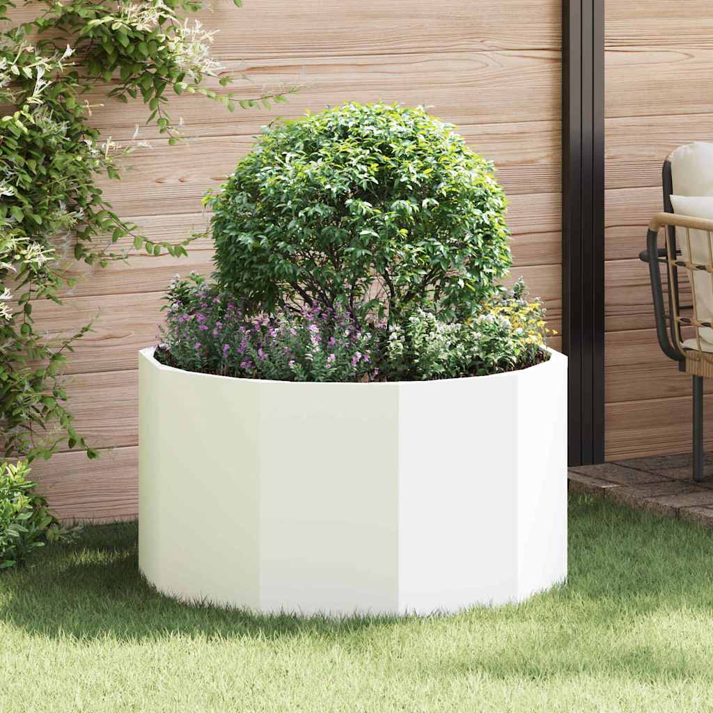 Planter White 90 x 90 x 50 cm Steel