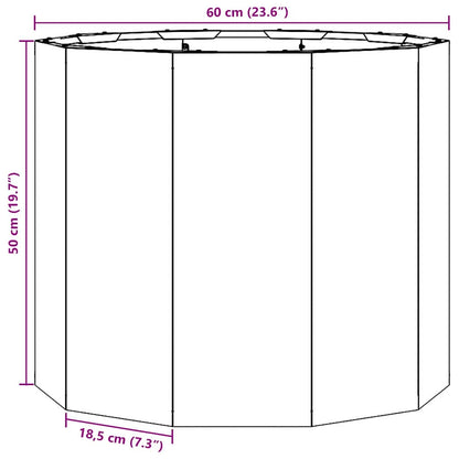 Planter White 60 x 60 x 50 cm Steel
