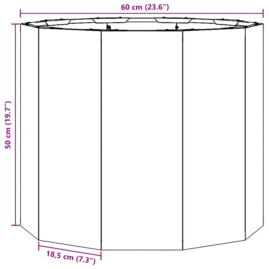 Planter Silver 60 x 60 x 50 cm Galvanised Steel