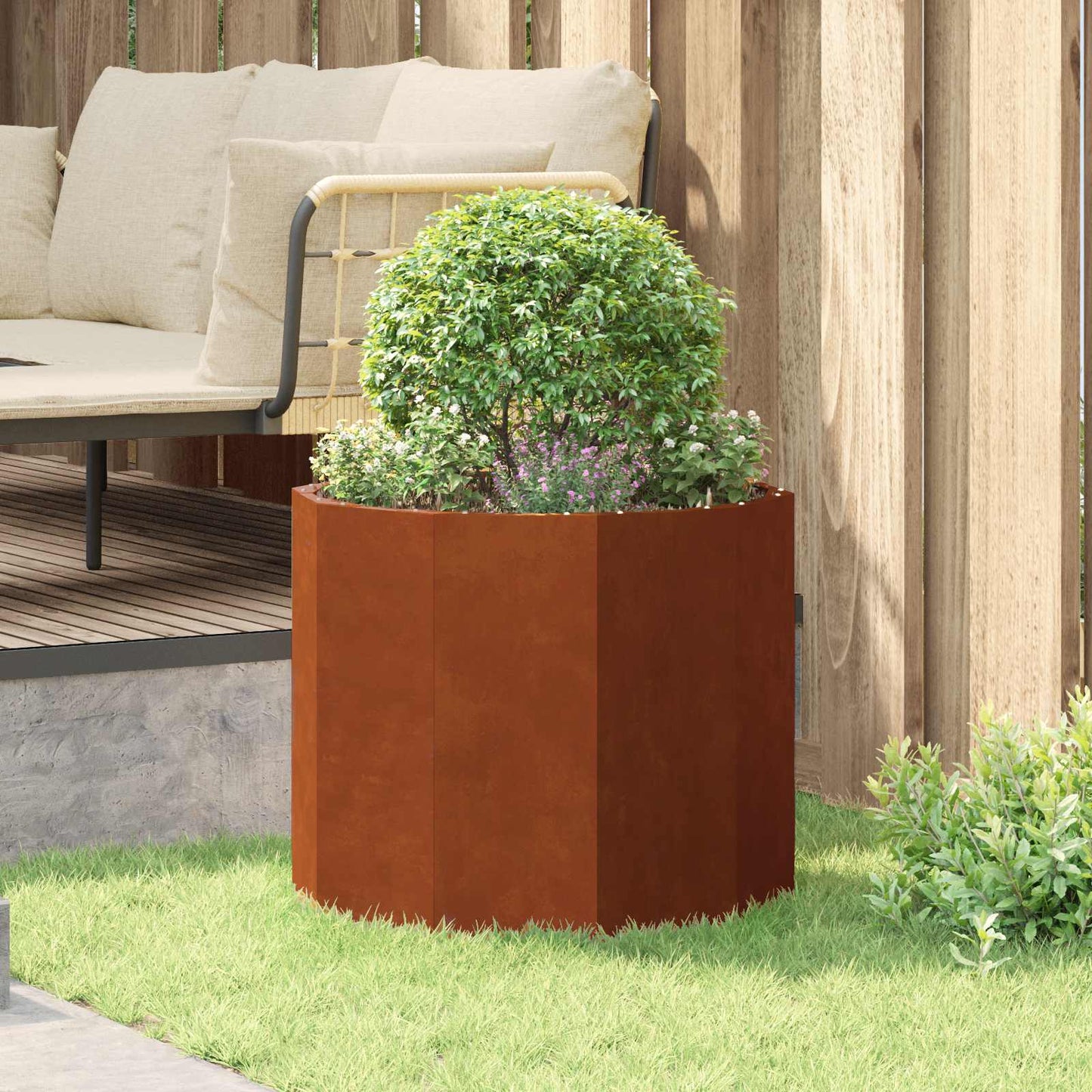 Planter Rusty 60 x 60 x 50 cm Weathering Steel