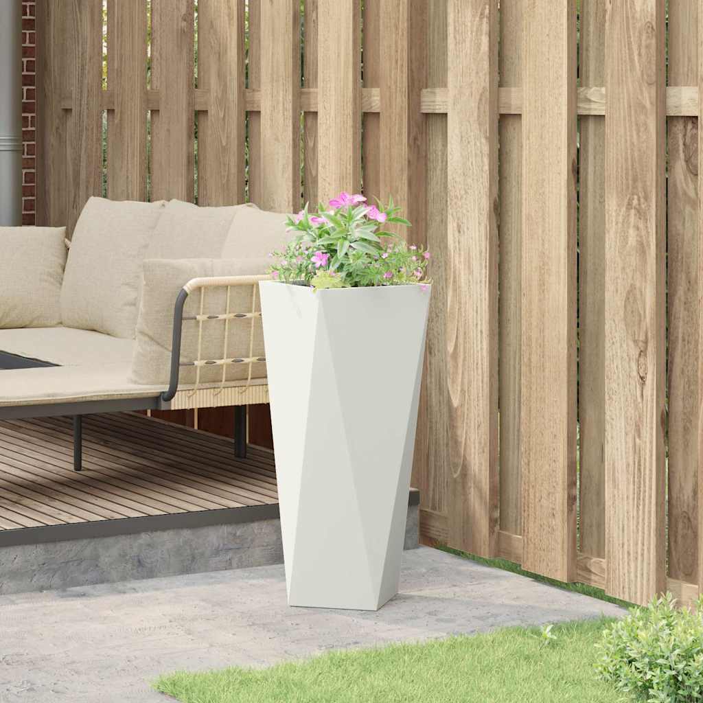 Planter White 30 x 30 x 75 cm Steel