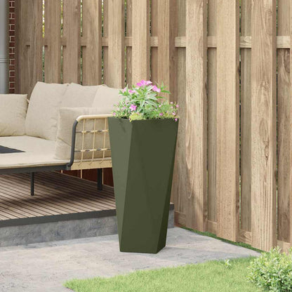 Planter Olive Green 30 x 30 x 75 cm Steel