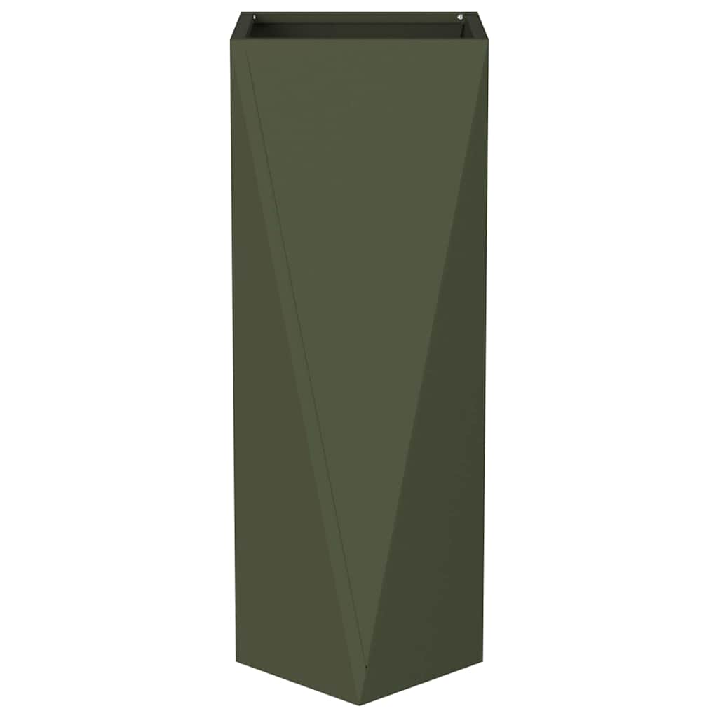 Planter Olive Green 30 x 30 x 75 cm Steel