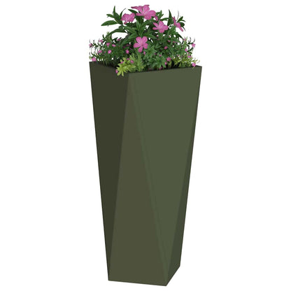 Planter Olive Green 30 x 30 x 75 cm Steel
