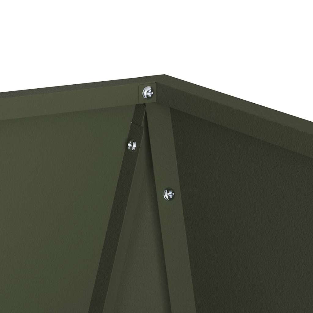 Planter 2 pcs Olive Green 30 x 30 x 75 cm Steel