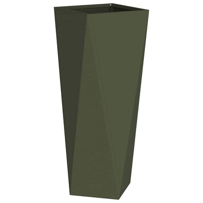 Planter 2 pcs Olive Green 30 x 30 x 75 cm Steel