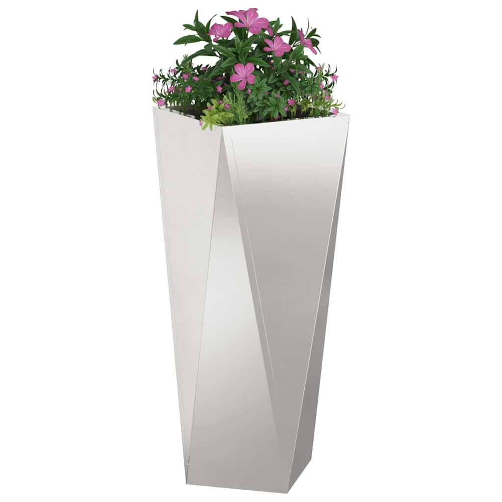 Planter Silver 30 x 30 x 75 cm Stainless Steel