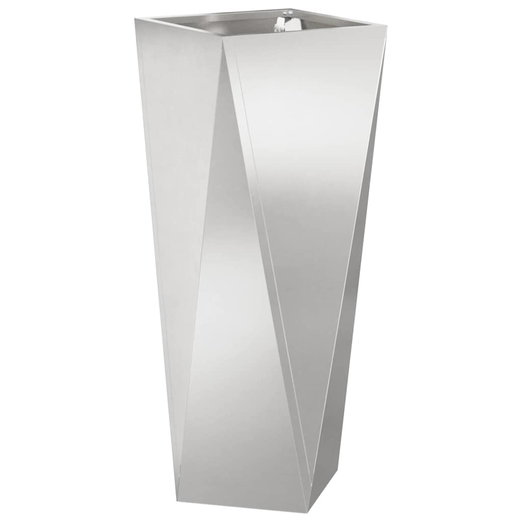 Planter 2 pcs Silver 30 x 30 x 75 cm Stainless Steel