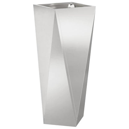 Planter 2 pcs Silver 30 x 30 x 75 cm Stainless Steel