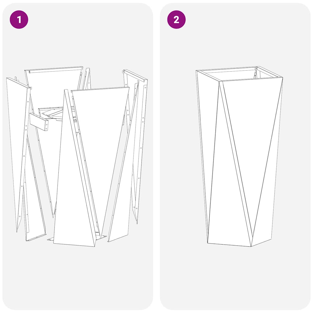 Planter Silver 30 x 30 x 75 cm Galvanised Steel