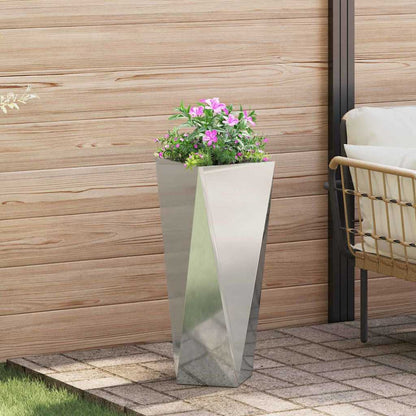 Planter Silver 30 x 30 x 75 cm Galvanised Steel