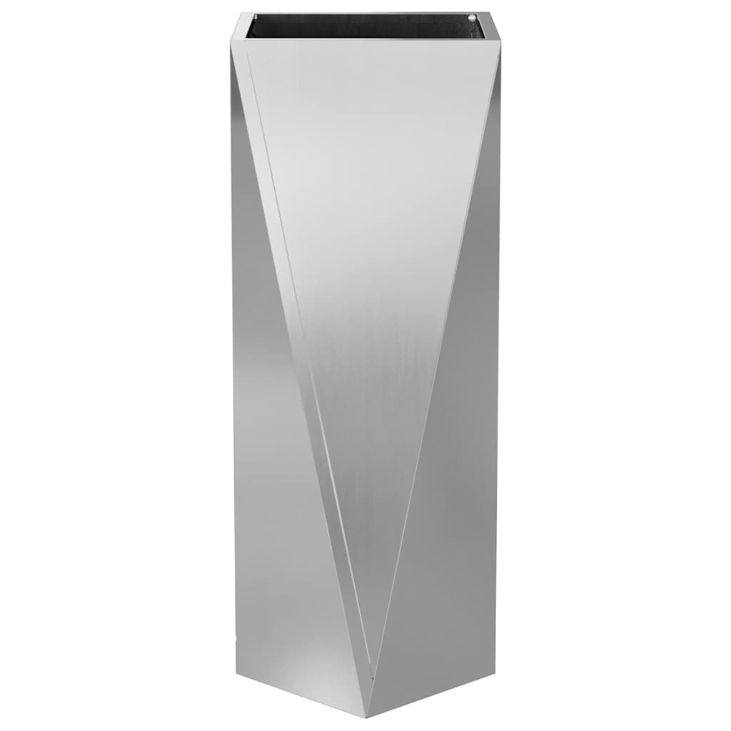 Planter Silver 30 x 30 x 75 cm Galvanised Steel