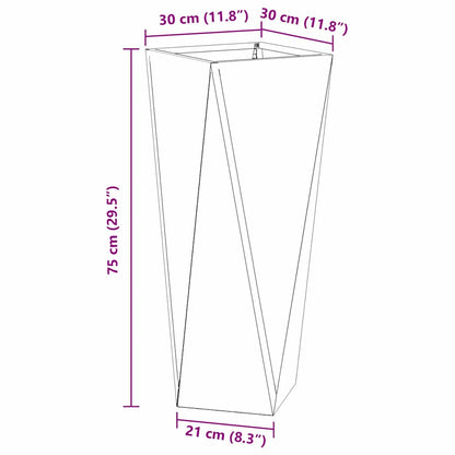Planter Silver 30 x 30 x 75 cm Galvanised Steel