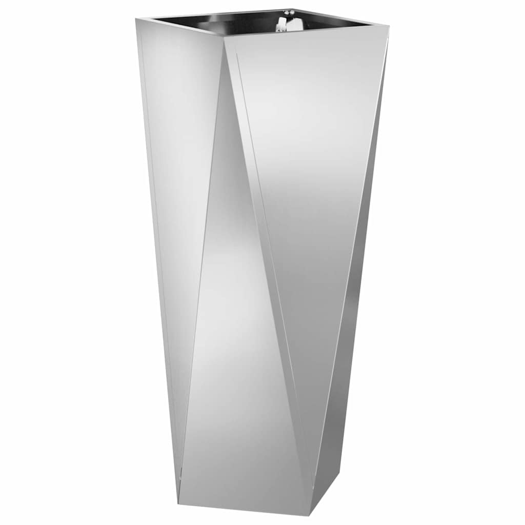 Planter 2 pcs Silver 30 x 30 x 75 cm Galvanised Steel