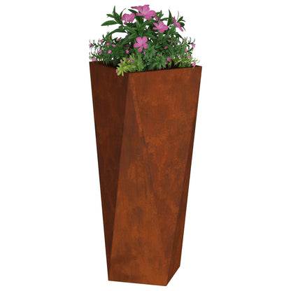 Planter Rusty 30 x 30 x 75 cm Weathering Steel