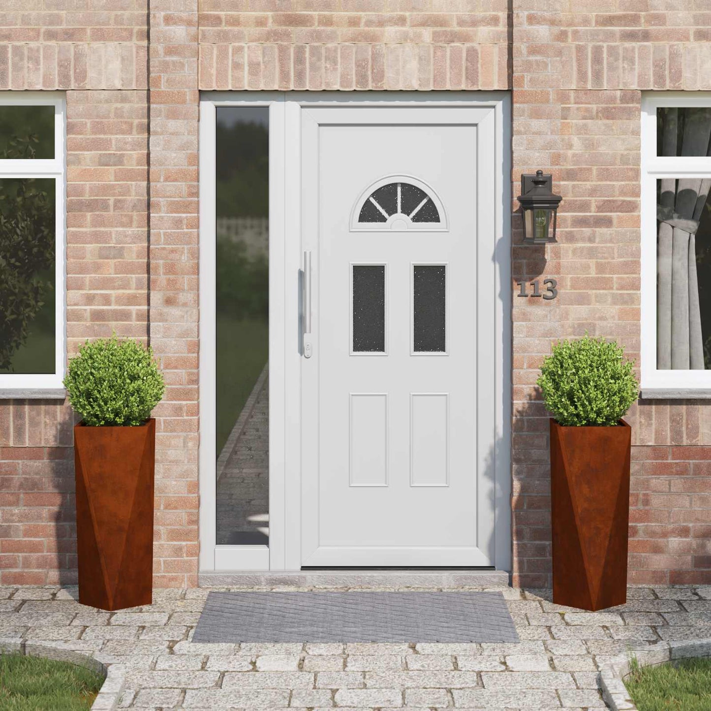 Planter 2 pcs Rusty 30 x 30 x 75 cm Weathering Steel