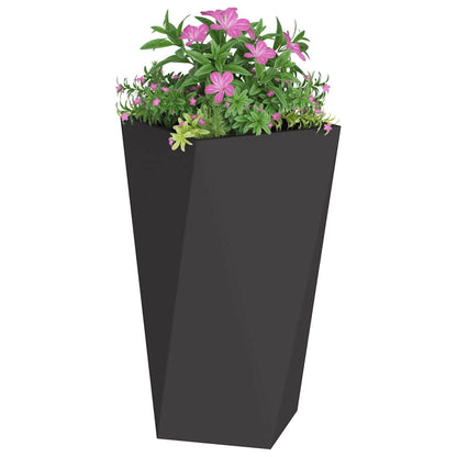 Planter 2 pcs Black 40 x 40 x 75 cm Steel