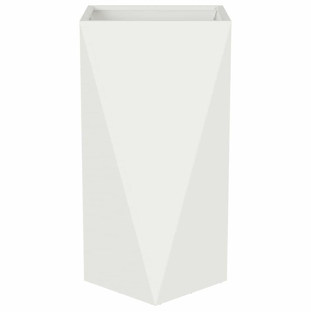Planter White 40 x 40 x 75 cm Steel