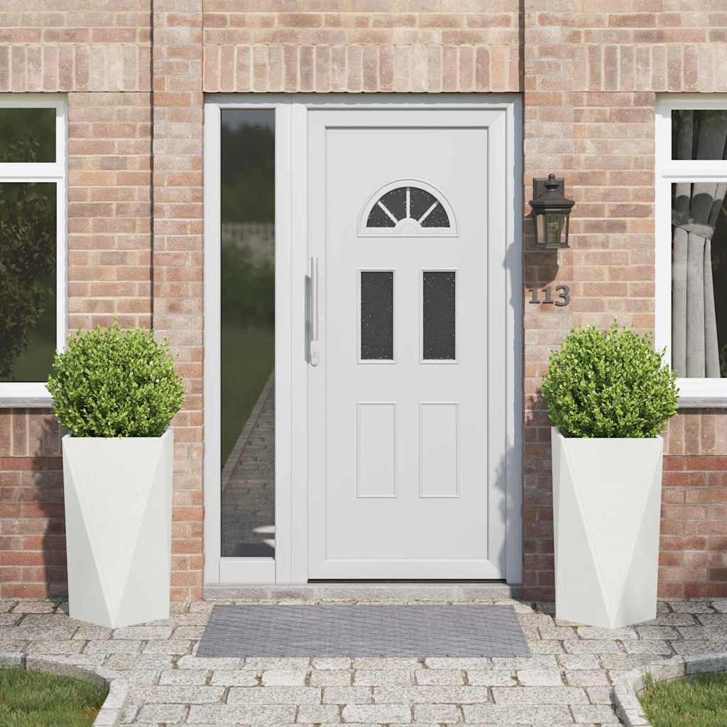 Planter 2 pcs White 40 x 40 x 75 cm Steel