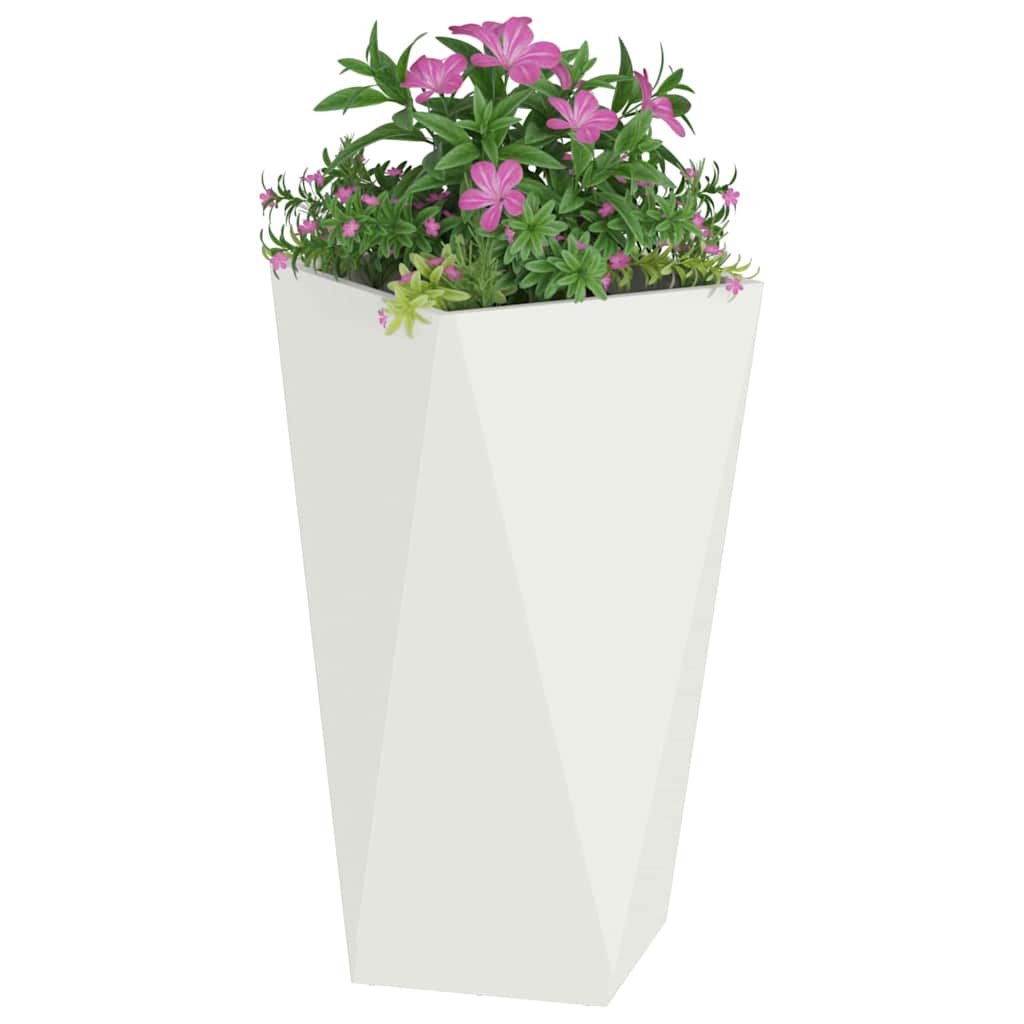 Planter 2 pcs White 40 x 40 x 75 cm Steel