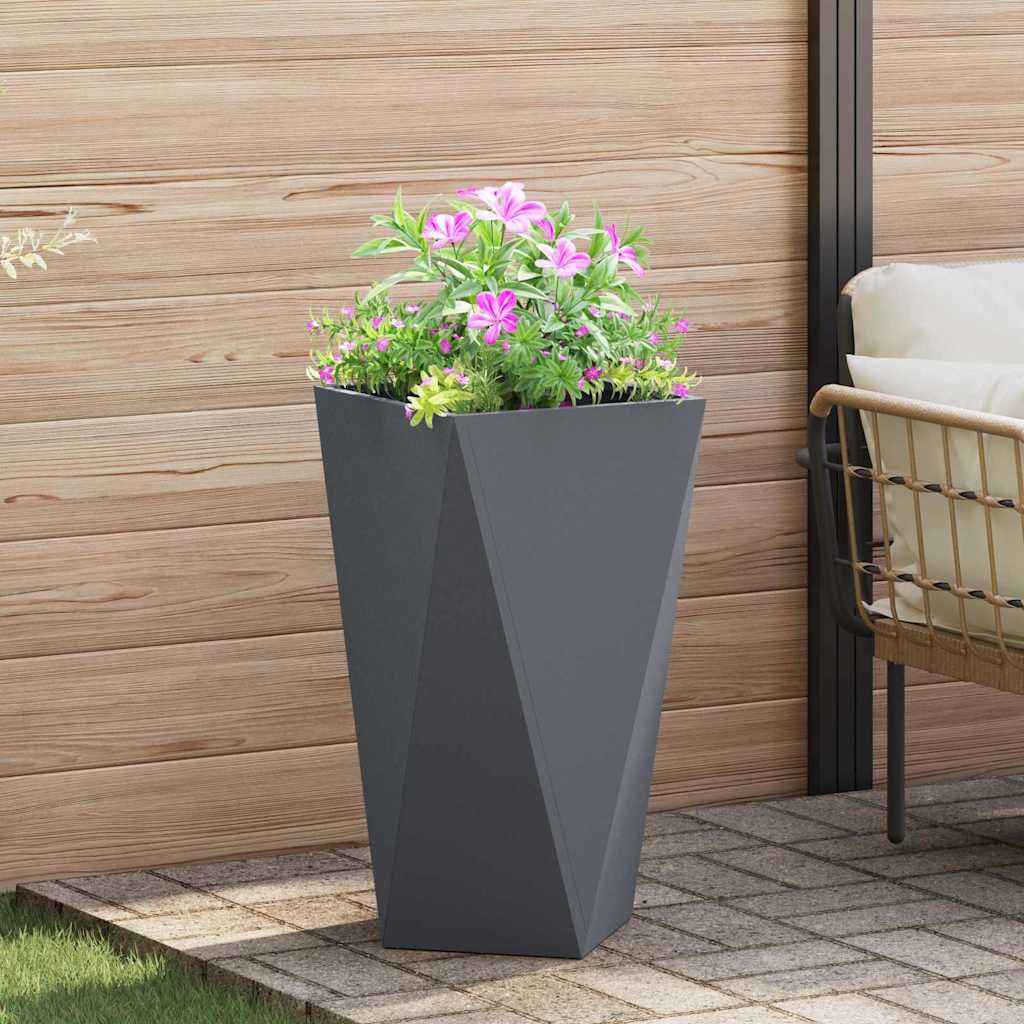 Planter 2 pcs Anthracite 40 x 40 x 75 cm Steel