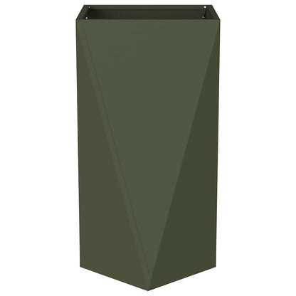 Planter 2 pcs Olive Green 40 x 40 x 75 cm Steel