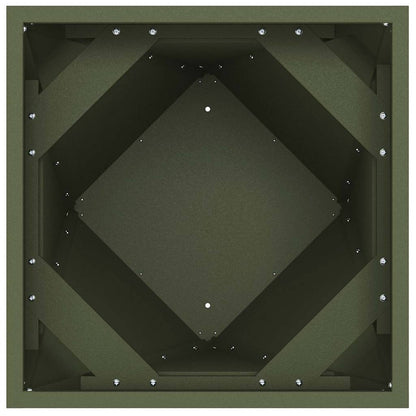 Planter 2 pcs Olive Green 40 x 40 x 75 cm Steel