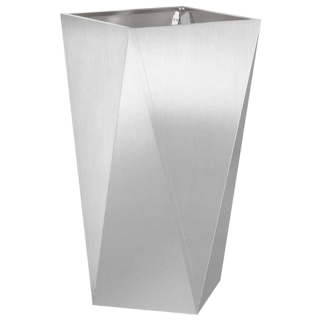 Planter 2 pcs Silver 40 x 40 x 75 cm Stainless Steel