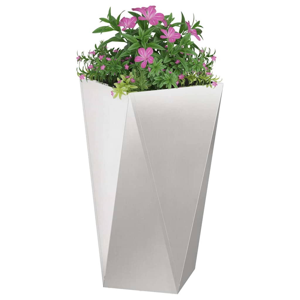 Planter 2 pcs Silver 40 x 40 x 75 cm Stainless Steel