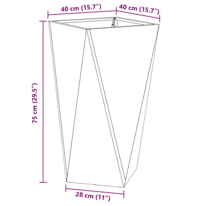 Planter Silver 40 x 40 x 75 cm Galvanised Steel
