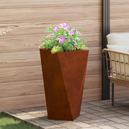 Planter 2 pcs Rusty 40 x 40 x 75 cm Weathering Steel