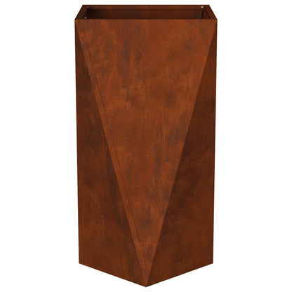 Planter 2 pcs Rusty 40 x 40 x 75 cm Weathering Steel