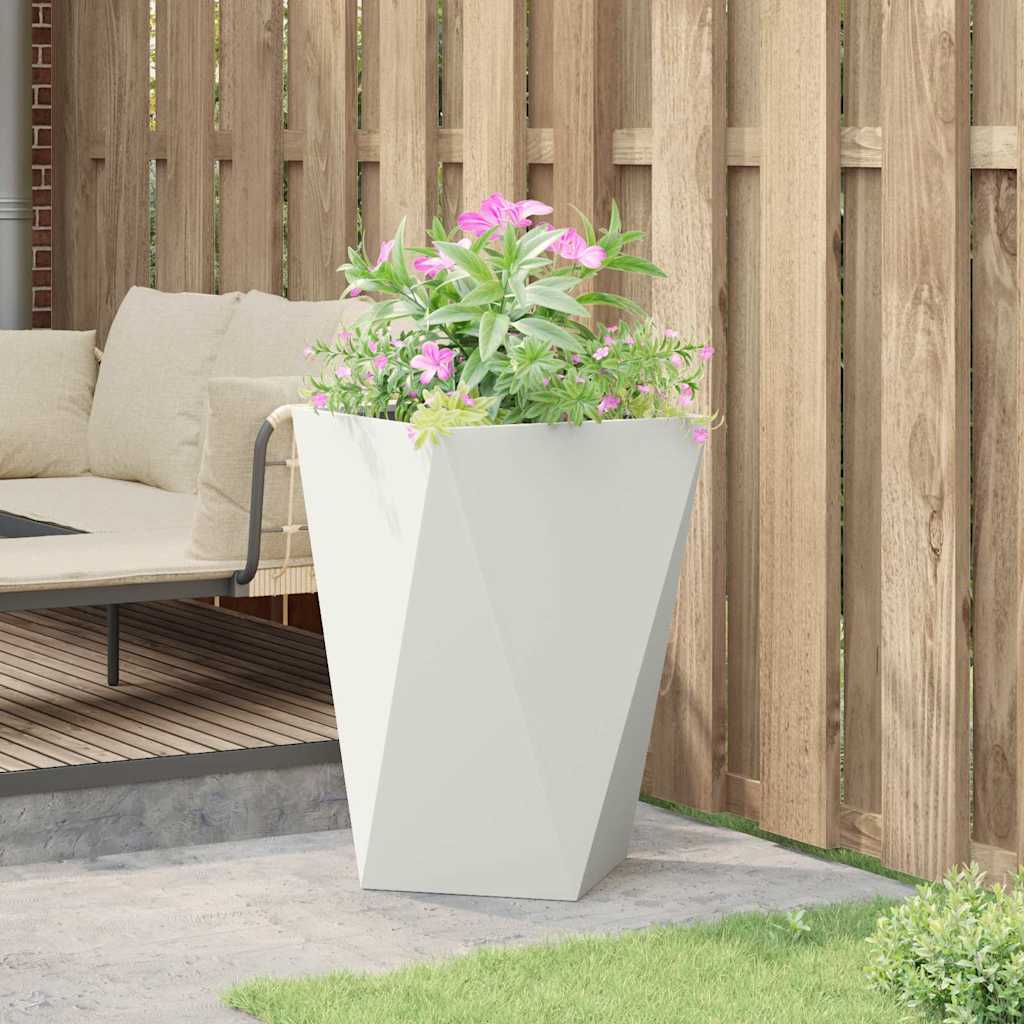 Planter White 50 x 50 x 75 cm Steel