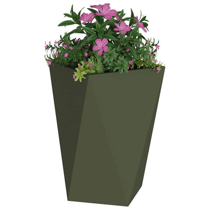 Planter Olive Green 50 x 50 x 75 cm Steel