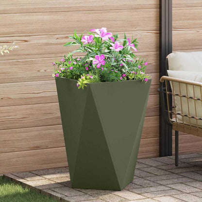 Planter 2 pcs Olive Green 50 x 50 x 75 cm Steel