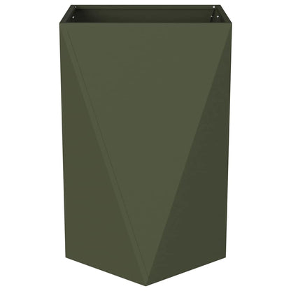 Planter 2 pcs Olive Green 50 x 50 x 75 cm Steel