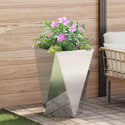 Planter 2 pcs Silver 50 x 50 x 75 cm Stainless Steel