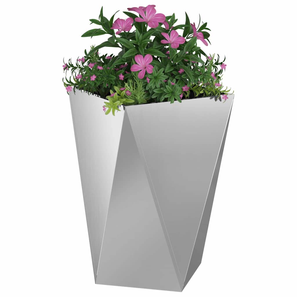 Planter Silver 50 x 50 x 75 cm Galvanised Steel