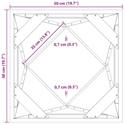 Planter Silver 50 x 50 x 75 cm Galvanised Steel